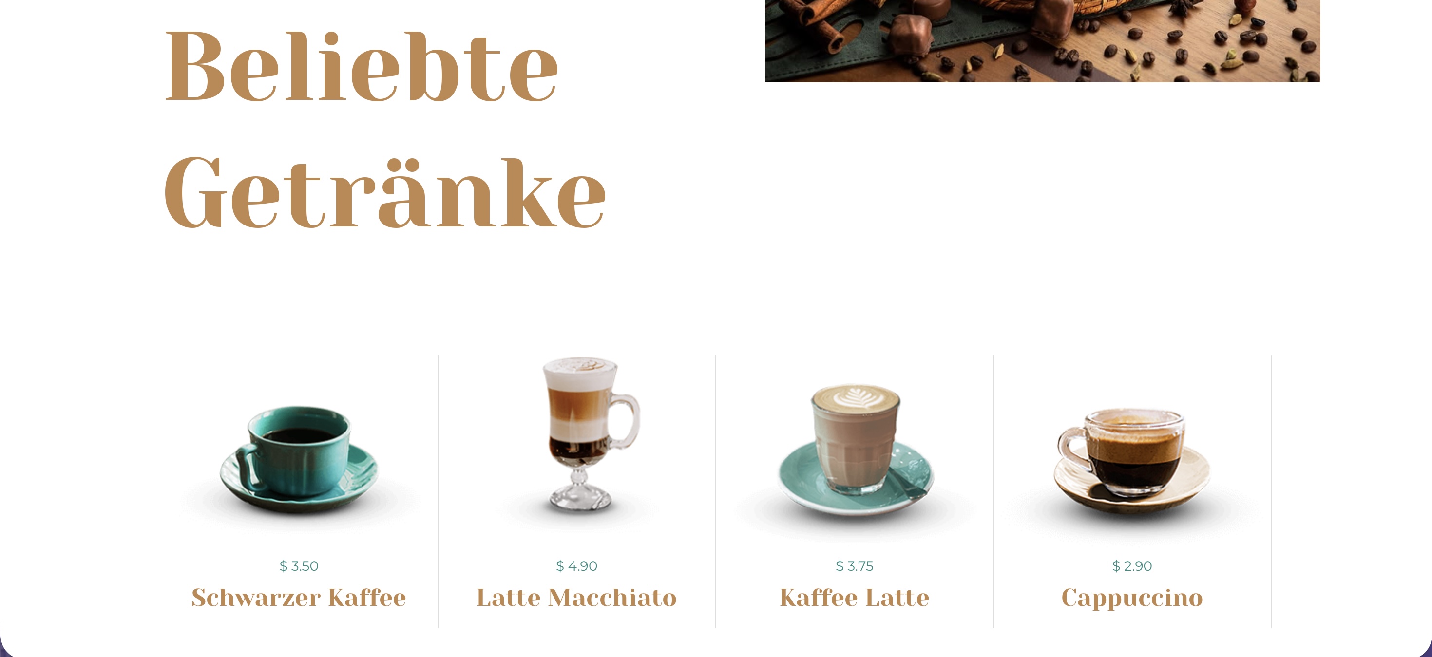 Coffeeshop Website menu2
